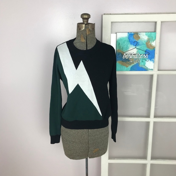 Topshop Black Green Lightning Bolt 
